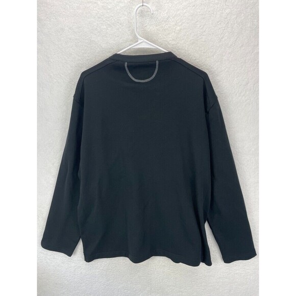 Raffi The Derek Henley Sweater Mens Black Knit Long Sleeve 3 Button Pullover XXL - Picture 9 of 9